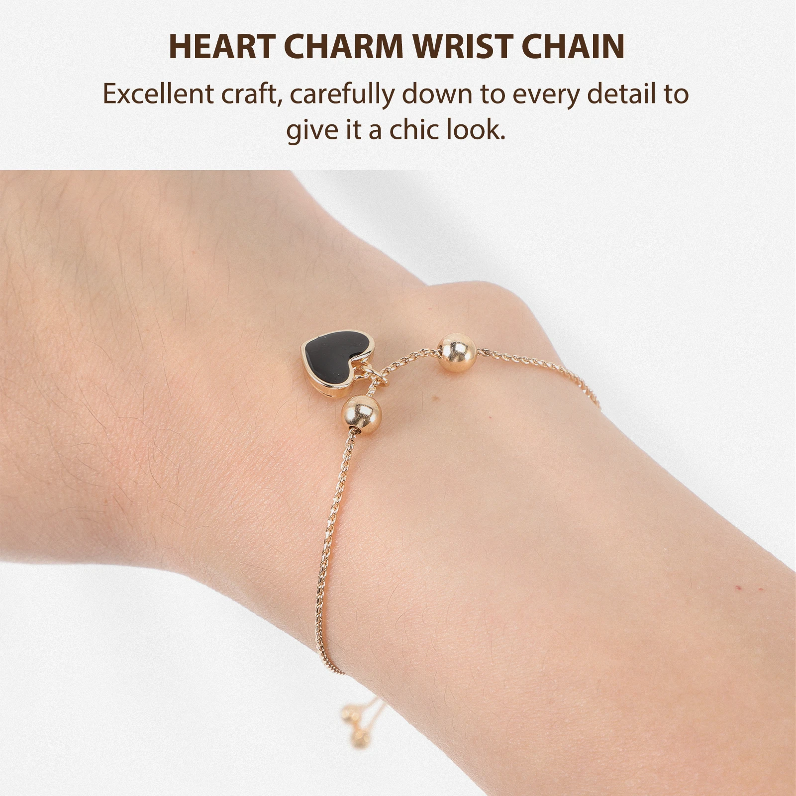 

Heart Charm Bracelet Women Jewelry Simple Bracelets Wrist Chain Decorative H Accessories Metal Love Heart
