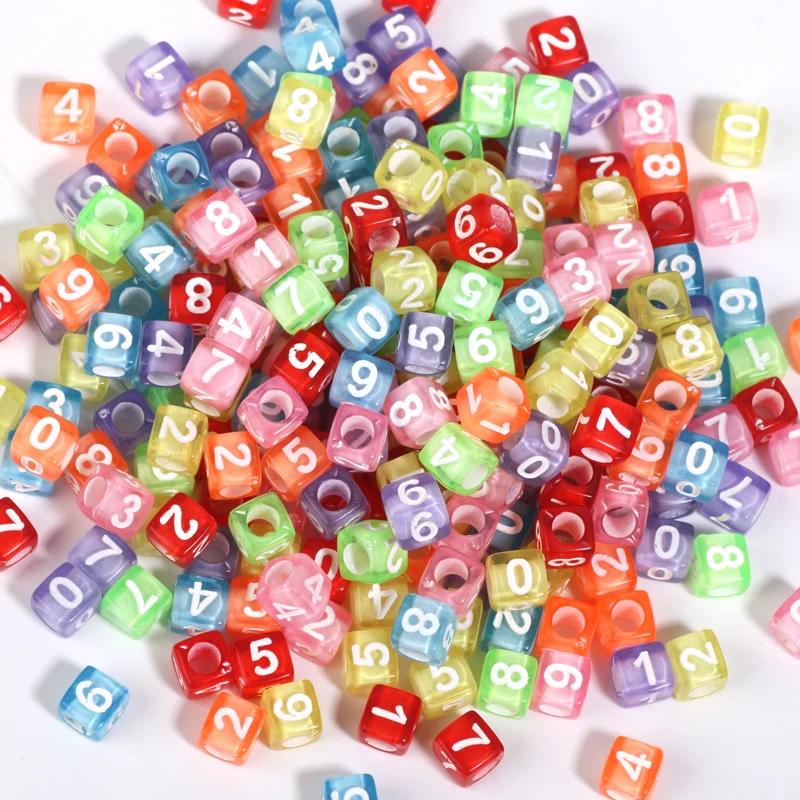 1000/500 Stück 6mm farbige Acryl-Buchstabenperlen, quadratische Abstandsperlen, Alphabetperlen für die Schmuckherstellung, DIY-Armband, Halskette, Handykette