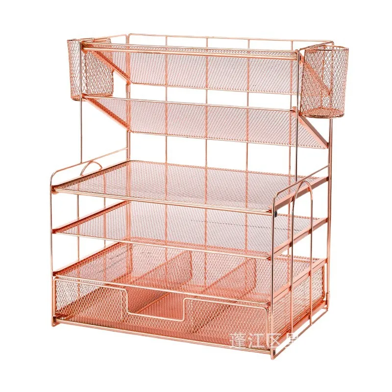 

Office desktop storage rack, multi-layer file rack, office document storage box file