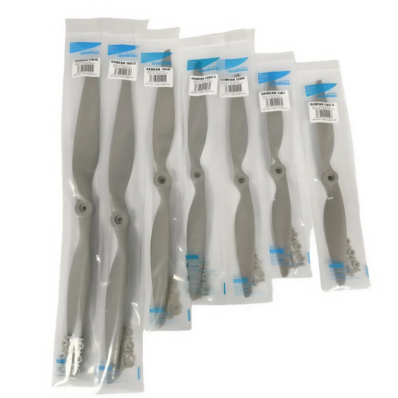 A comprehensive collection of genuine model aircraft propellers from Ganfeng Horse Blade: 6x4, 7x5, 8x4, 8x6, 9x6, 10x7, 12x6