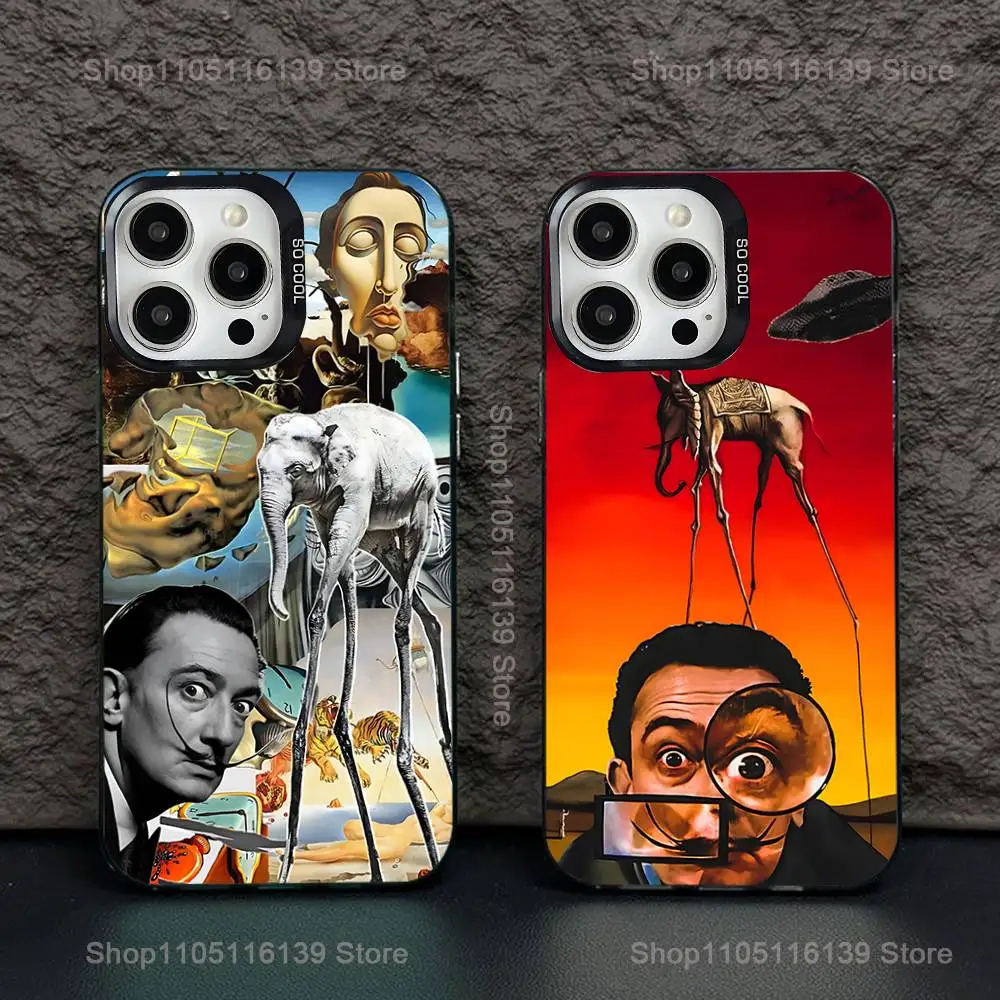

S-Salvador D-Dali Art Phone Case For iPhone 16,15,14,13,12,11,Pro,XS,Max,Plus,Mini,SE Black Candy Matte Shockproof Cover