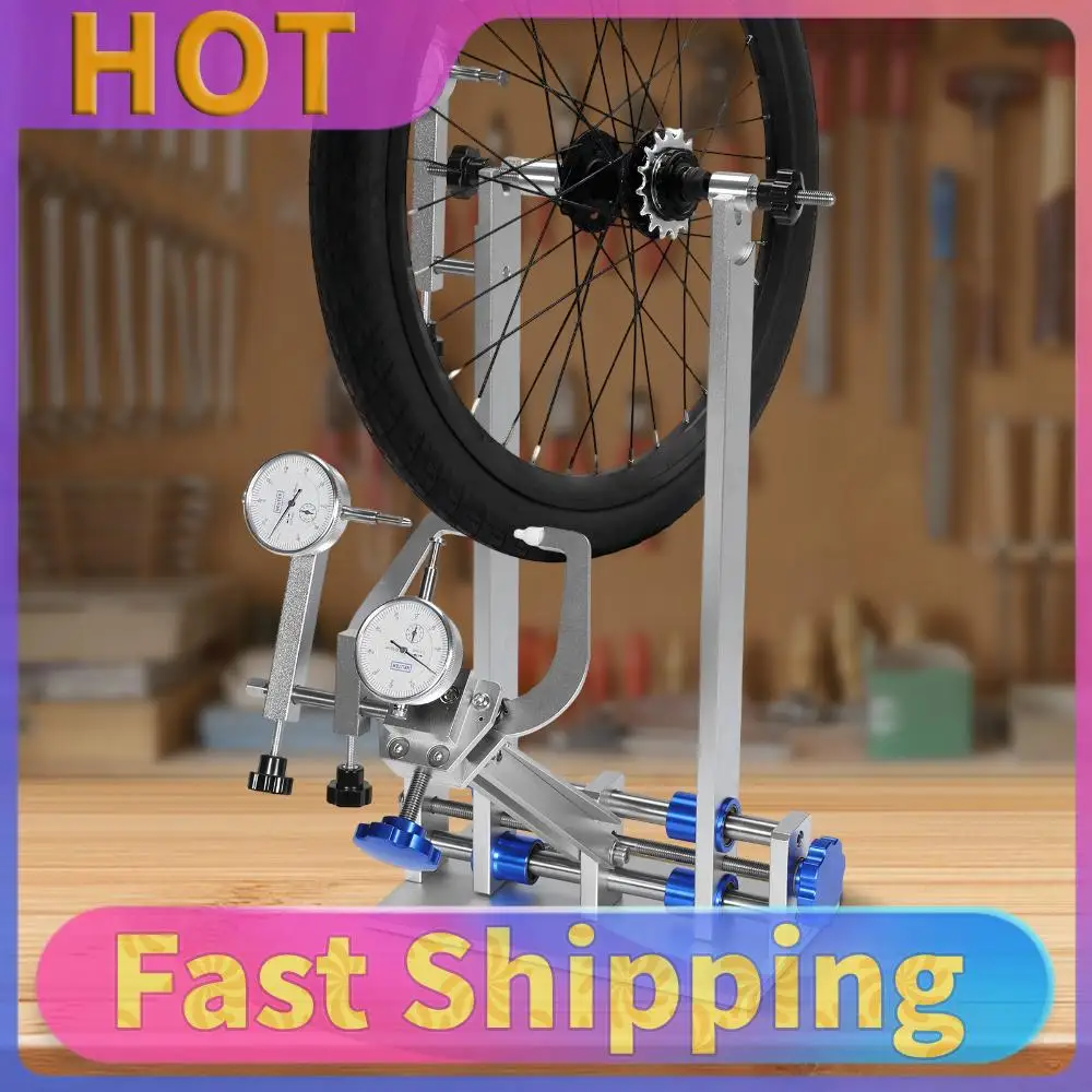 

Bicycle Wheel Truing Stand Aluminum Alloy Tire Rims Wheel Repair Tool with Dial Indicators for Professional Mechanics