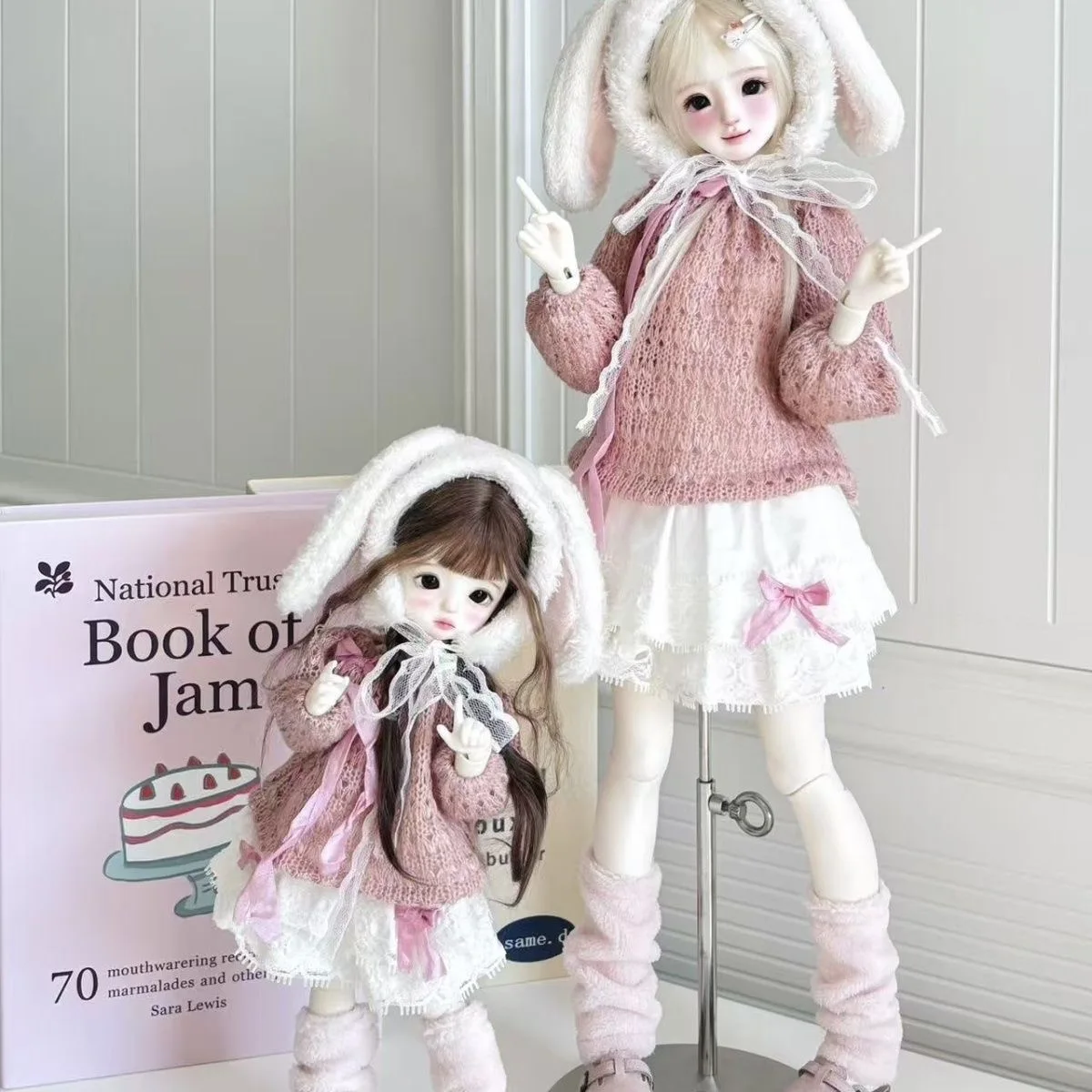 （customization 30day）BJD doll clothes suitable for 1/4 1/6 size hooded sweatshirt clothing set doll accessories (4 points)