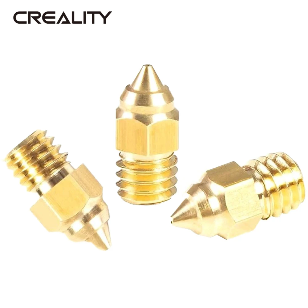 Creality 5Pcs/Set 0.2/0.4/0.6/0.8/1.0mm Hotend Extruder Brass Nozzles for CR-6 SE/Ender-3 Series/Ender 5 Series Printer