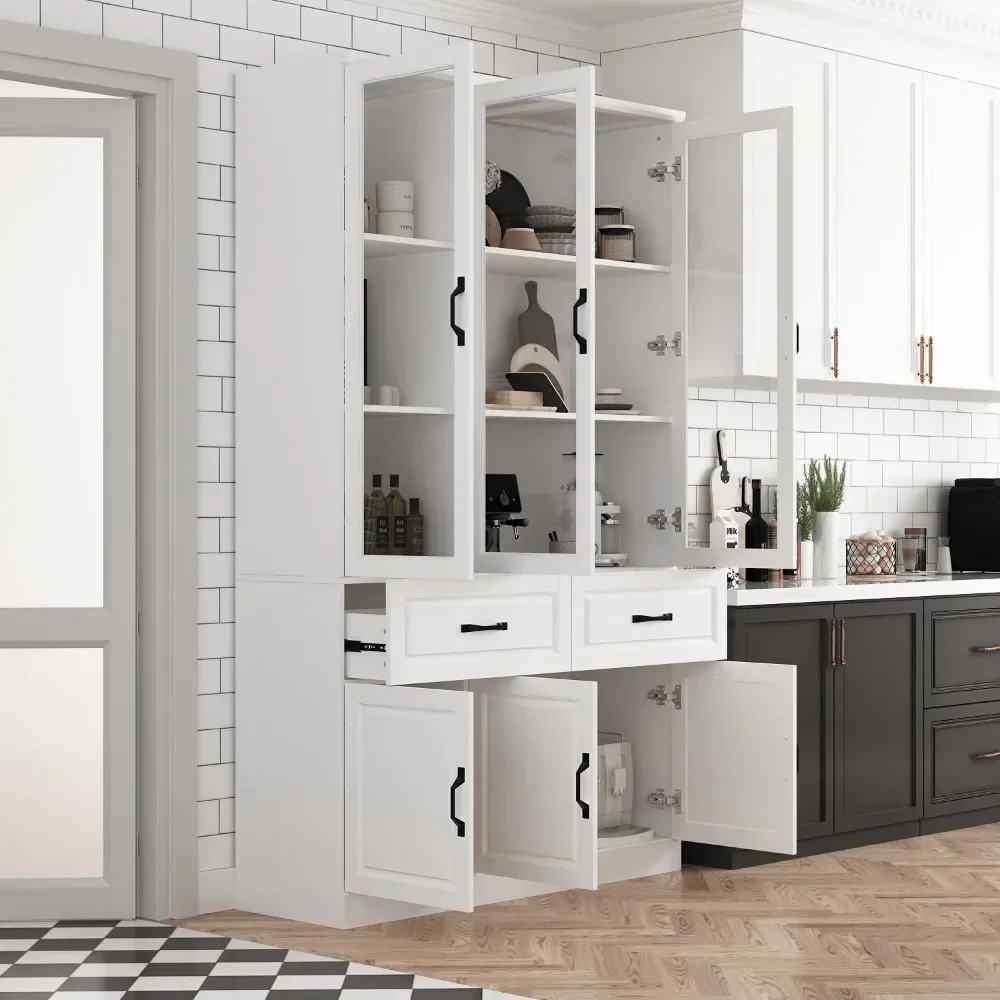 رف كتب طويل مع أبواب وأدراج زجاجية، خزانة تخزين كبيرة للمكتب المنزلي مع أبواب ورفوف، خزانة عرض زجاجية #4