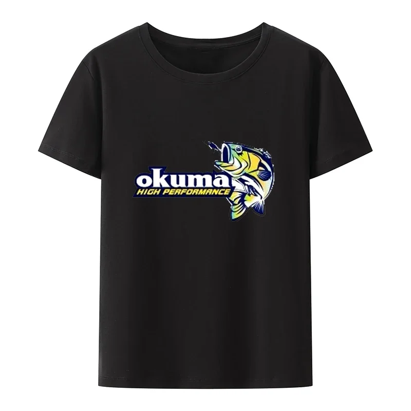 High Performance Fishing Okuma Logo Men's White Black T-shirt Fashion Popular Shirts and Blouses Ulzzang Graphic Tops Casual Tee