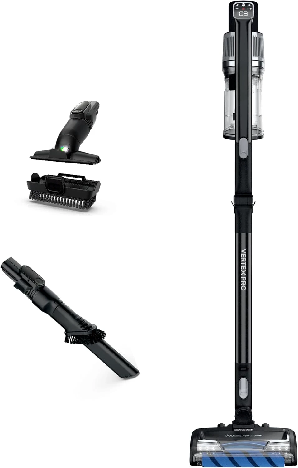 IZ682H Vertex Pro Lightweight Cordless Stick Vacuum with DuoClean PowerFins, Black/Silver