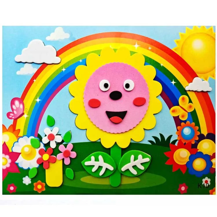 2/4/8/16Pcs 3D EVA Foam Sticker Puzzle Game DIY Cartoon Animal Learning Education Toys For Children Kids Multi-patterns Styles