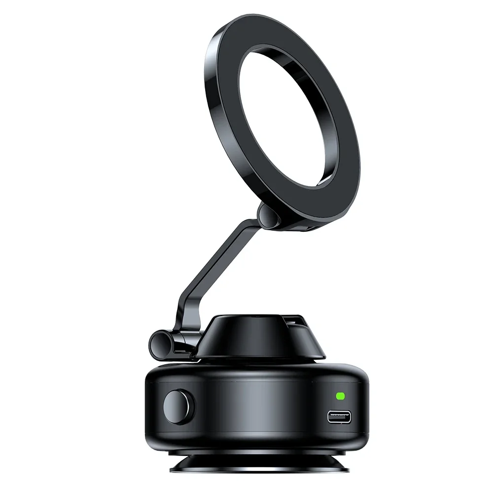 X98 Elektrischer Autotelefonhalter mit Vakuumsaugnapf 360° ° Rotation Starker magnetischer faltbarer Ständer für iPhone 12-16 Pro Xiaomi Samsung