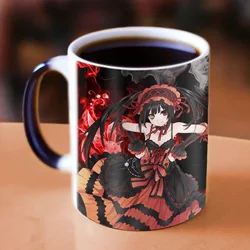 Tokisaki Kurumi Discoloration Mug Anime DATE A LIVE Color Changing Cup Animation Ceramic Coffee Cup Heat Sensitive Milk Tea Mug