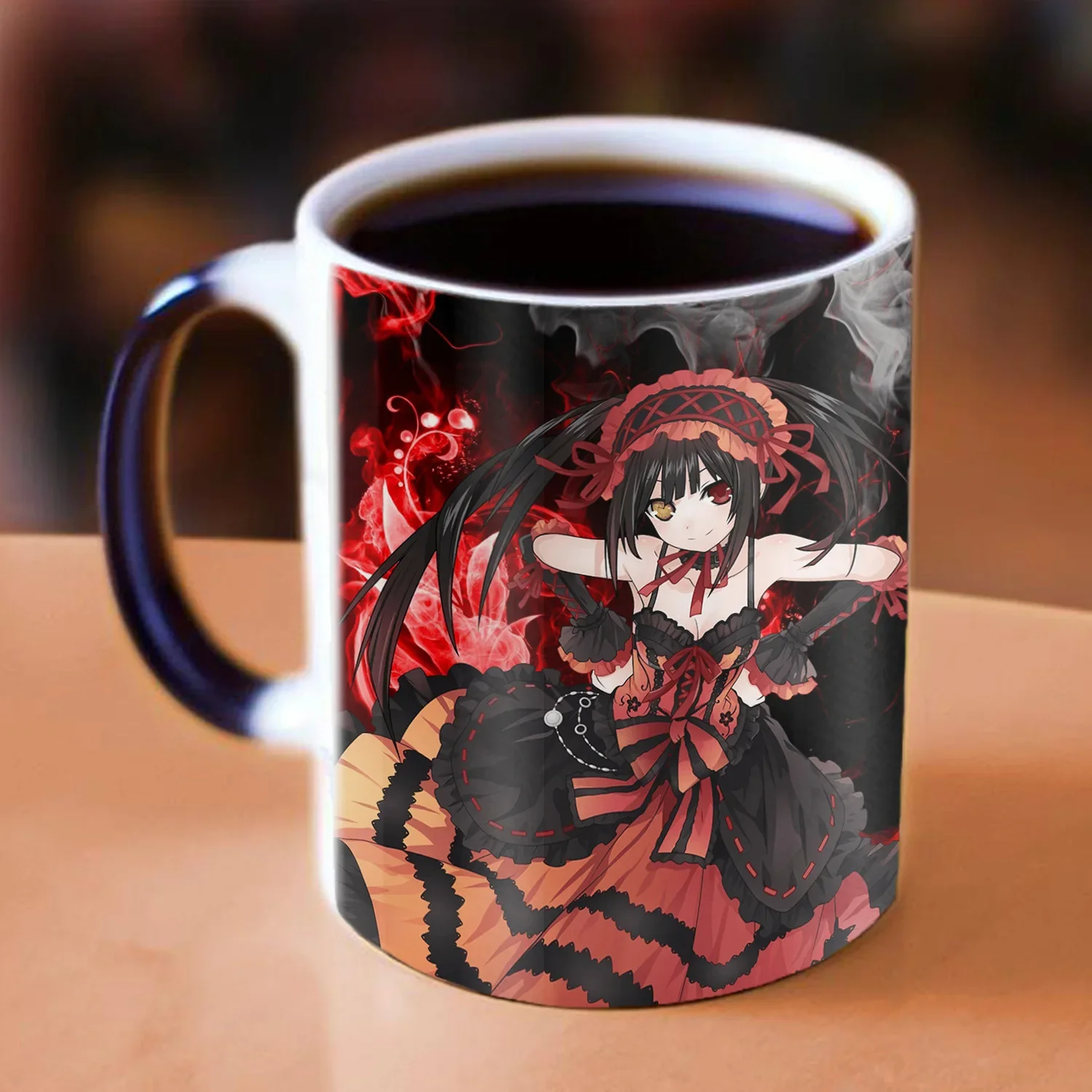 Tokisaki Kurumi Discoloration Mug Anime DATE A LIVE Color Changing Cup Animation Ceramic Coffee Cup Heat Sensitive Milk Tea Mug