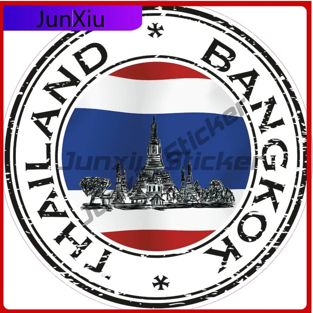 

Thailand Bangkok 02 Seal Sticker Round Flag Vinyl Decal Waterproof Exterior Decoration for Car Camper Accessories Anti