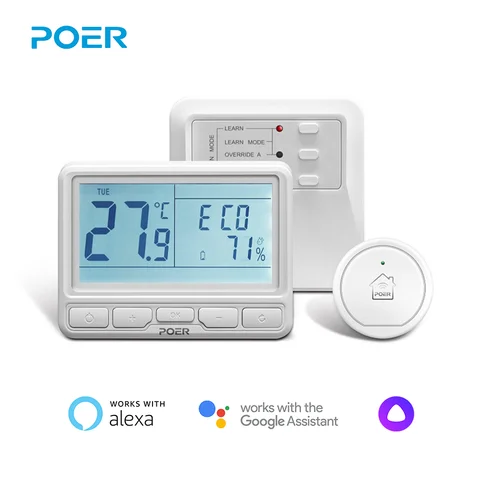 POER Smart WiFi Termostato wireless Programmabile Regolatore di temperatura ambiente Caldaia Alexa Termoregolatore per riscaldamento a pavimento