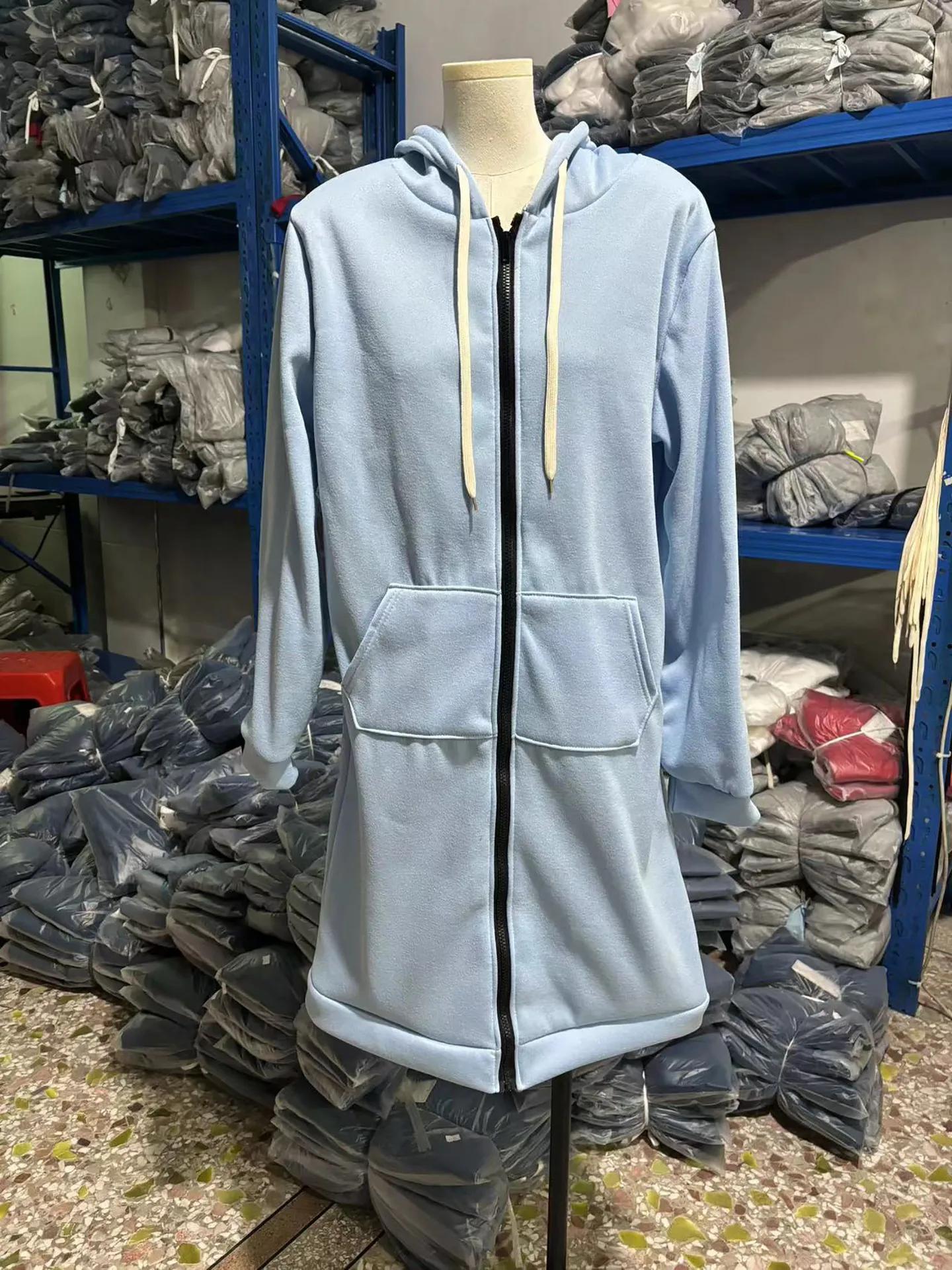 Long Zip Hooded Sweat Jacket For Women Drawstring Long Sleeve Outerwear With Side Pockets For Cold Season Daily Matching