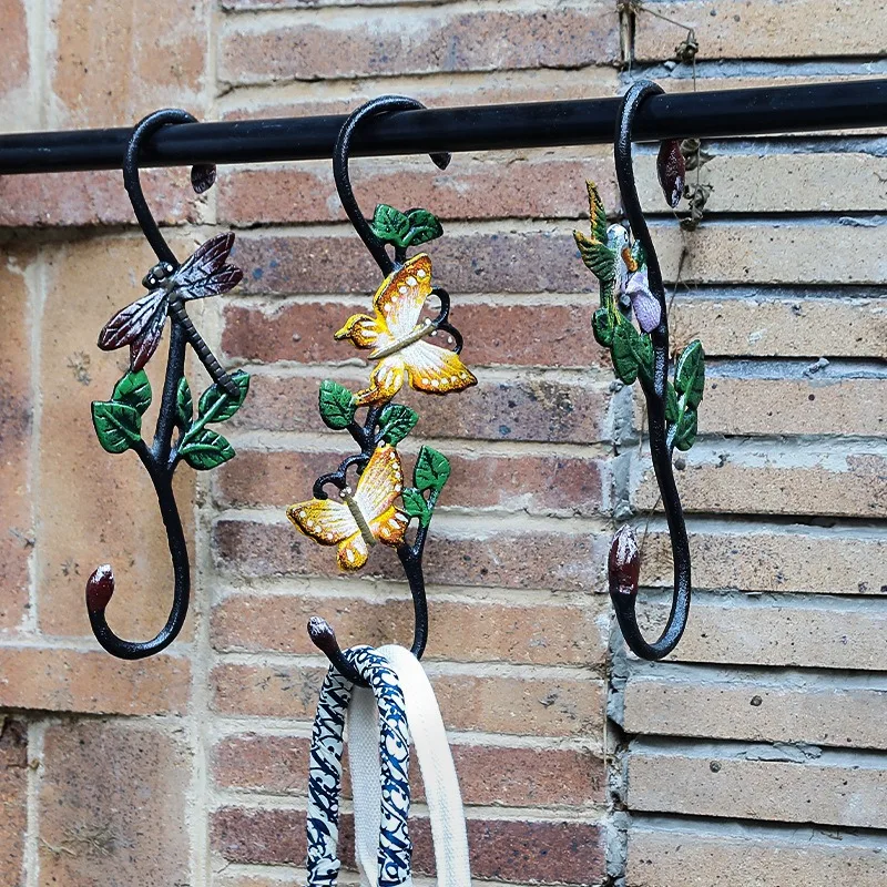 

2 шт., трансграничный чугунный S-образный крючок для животных, украшение на стену, украшение на стену гостиной, домашний сад, креативные поделки
