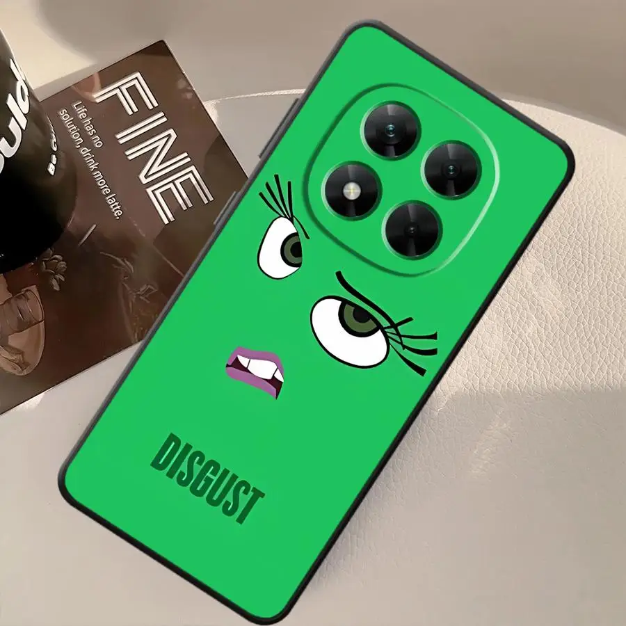 حافظة Disneys Inside Out لهاتف Xiaomi Redmi Note 12s 13 14 Pro Plus 10S 9S 9 10 11 12 Pro 11s 7 8 غطاء هاتف ناعم أسود