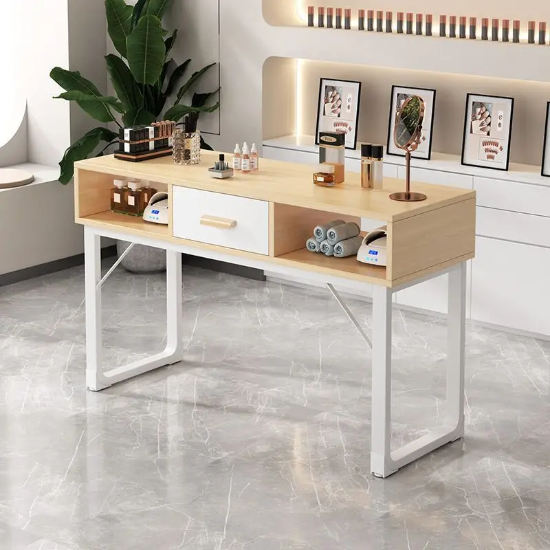 

Nail Table Nail Table and Chair Set Light Luxury Internet celebrity Simple E****mic Nail Shop Japanese Single Double Table