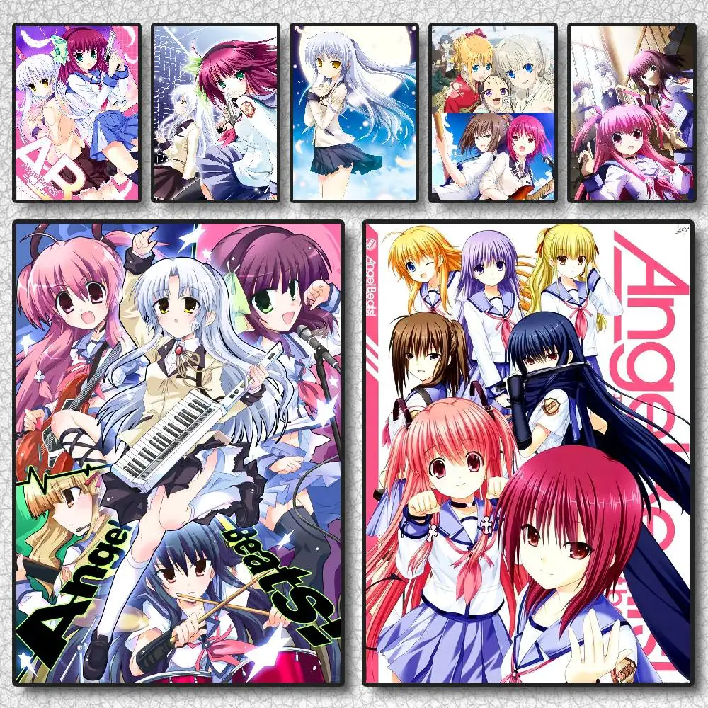 أنيمي A-Angel B-Beats ملصق فني ذاتي اللصق ملصق مضاد للمياه مقهى غرفة النوم جدار ديكور