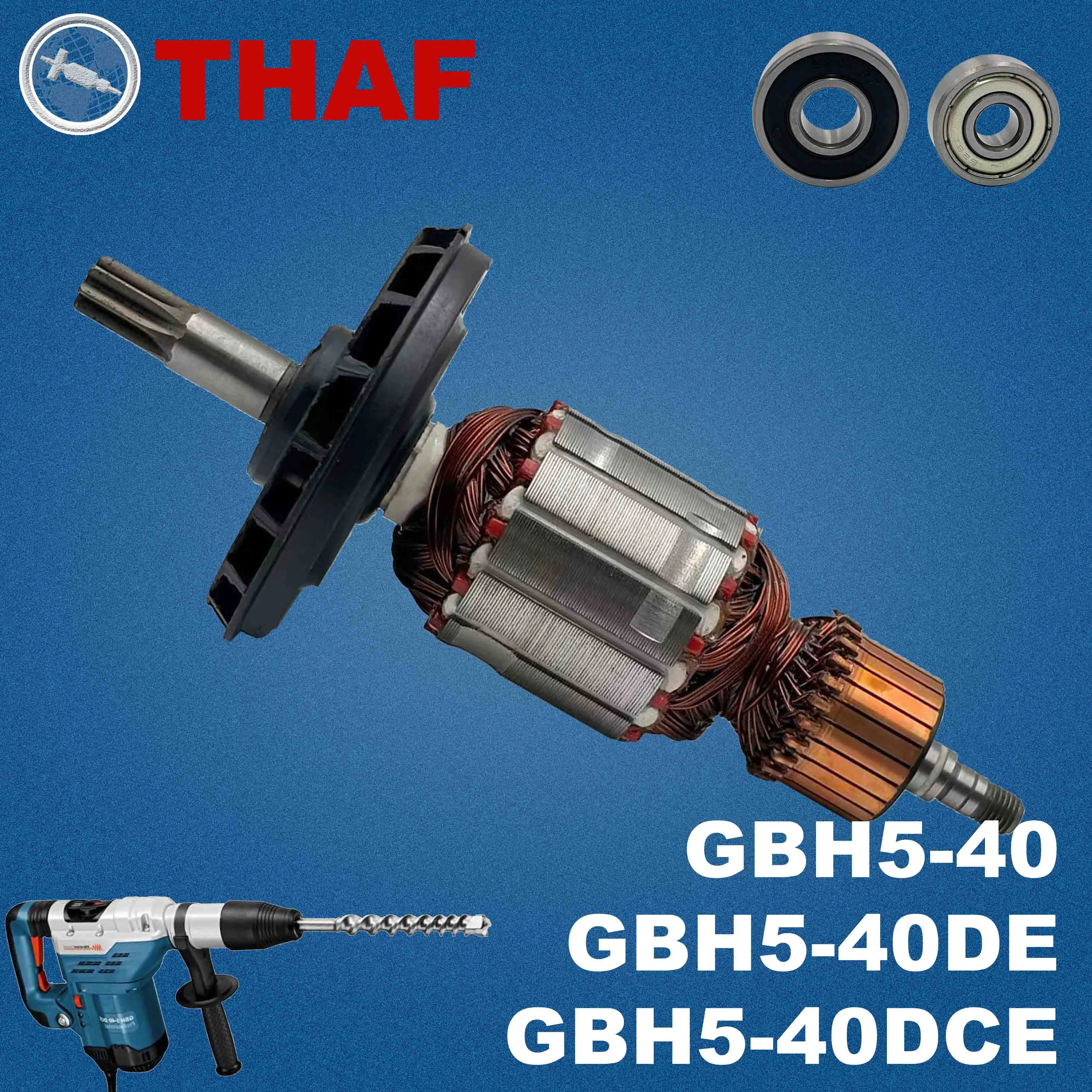 AC 220V 240V GBH5-40 GBH5-40DE GBH5-40DCE Armadura Rotor para BOSCH GSH 5 E GSH 5 CE Martillo Perforador Repuestos Taladro percutor GBH 5-40 DE DCE