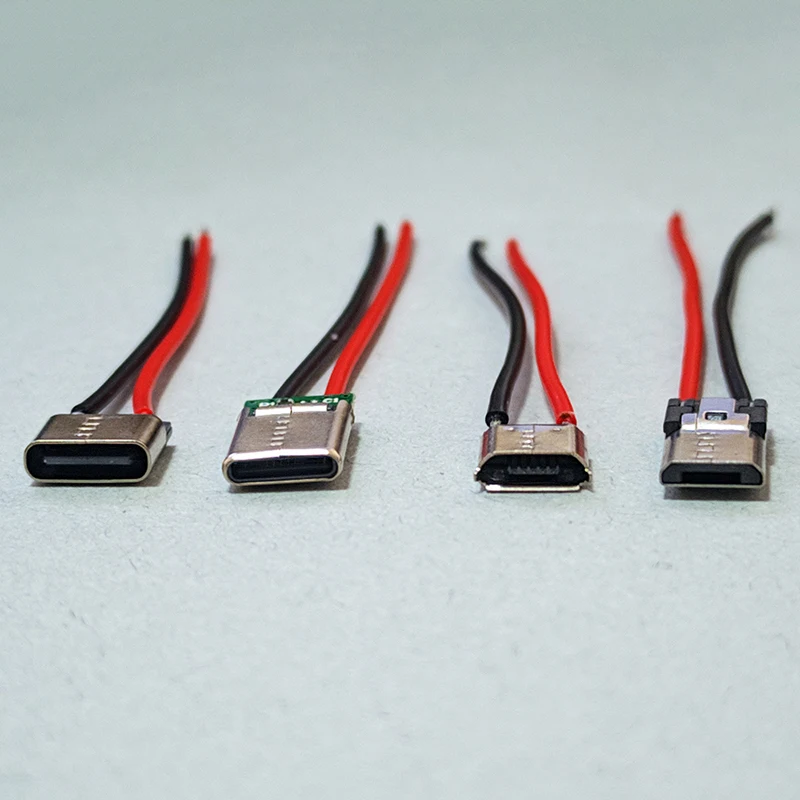 USB Type-C Micro 2Pin Soldered Male Female Plug-in Board Fast Charging Socket USB-C Welding Wire Connector Jack Tail Plug
