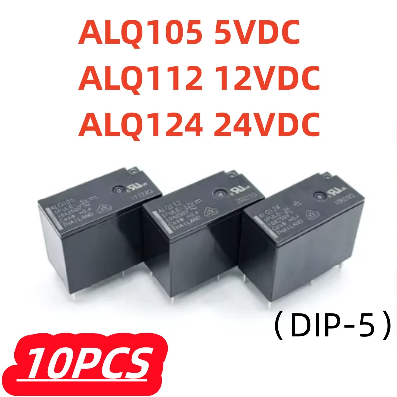 10PCS/Lot 100% New ALQ105 ALQ112 ALQ124 DIP-5 Original Universal Power Relay 10A