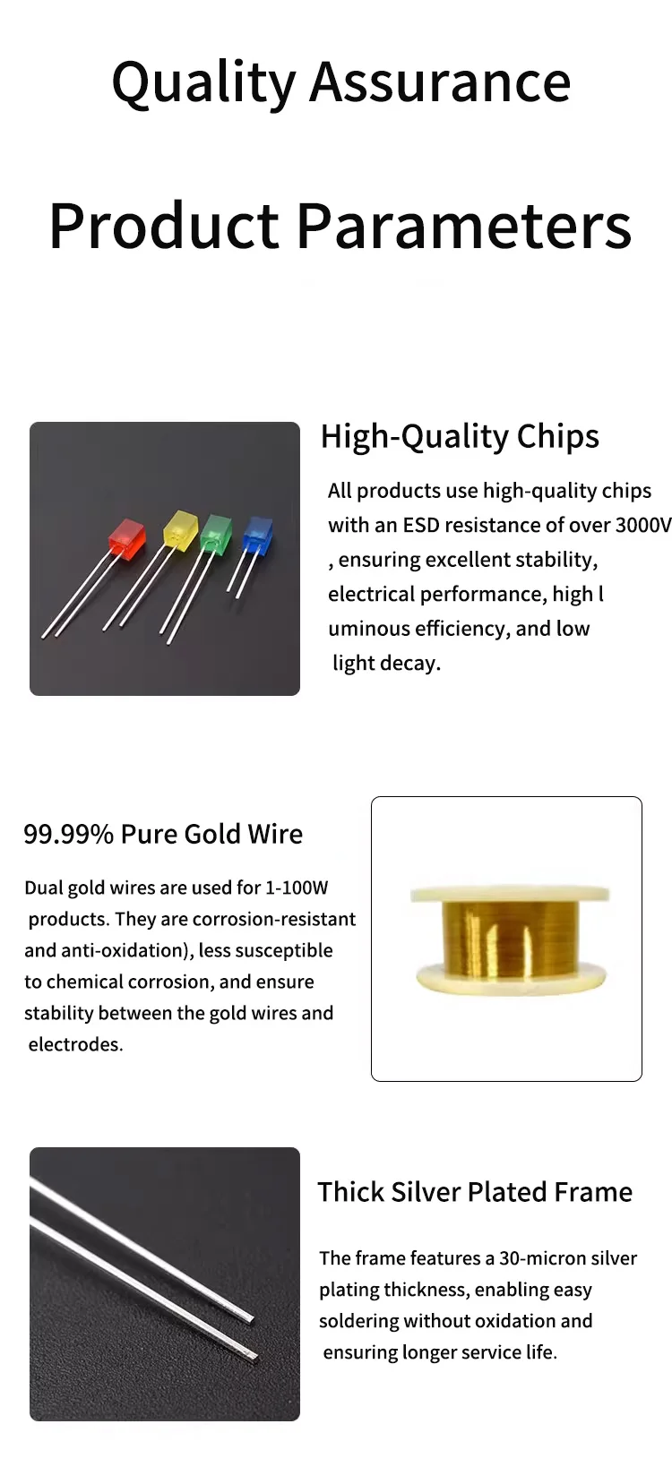 557 Quadratische Leuchtdiode (LED), 5×5×7mm Quadratische Durchsteckmontage-Leistungs-LED-Anzeigeleuchte – Detail 2