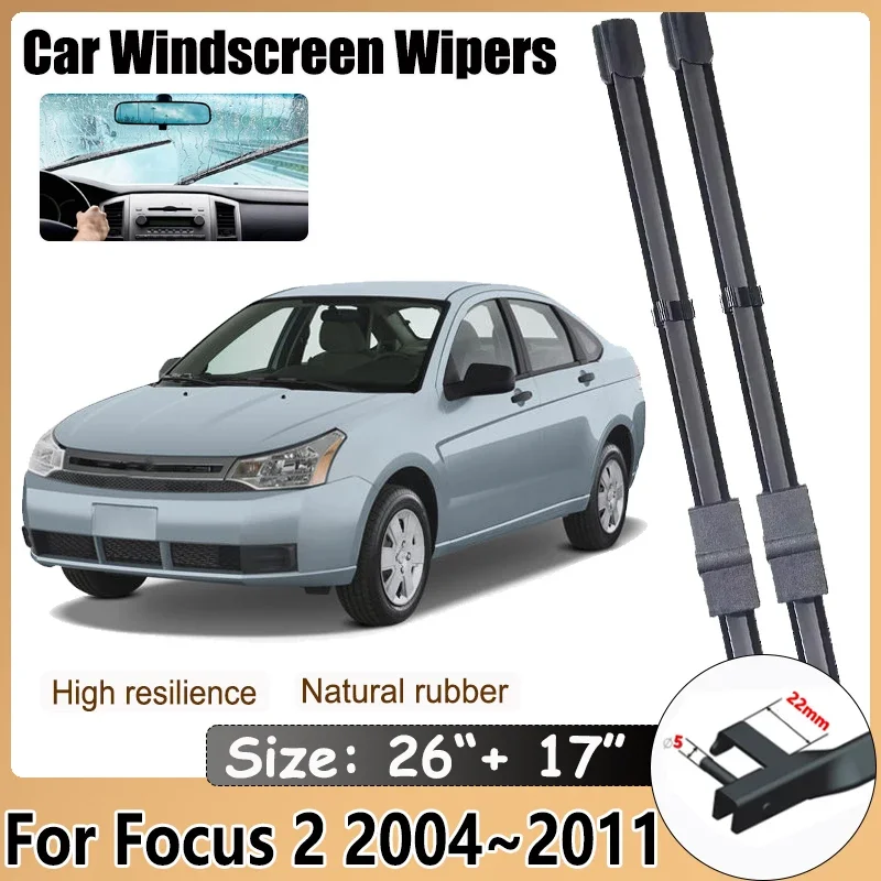 

Car Accessories for Ford Focus MK2 2 MK2.5 2.5 2004 2005 2006~2011 Windshield Wiper Hybrid Rubber Blades Window Cleaning Brushe