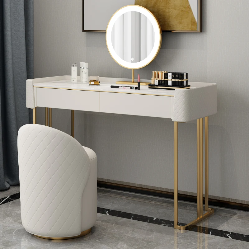 Modern Simplicity Vanity Makeup Desk Nordic Bedroom Vanity Table Set Storage Drawers Mesita De Noche Space Saving Furniture