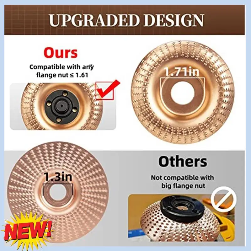 

AT14 5PCS Wood Carving Disc Kit Universal Grinder Wrench Wood Shaping Disc Grinder For 4 Inch Or 4 1/2 Inch Angle Grinder
