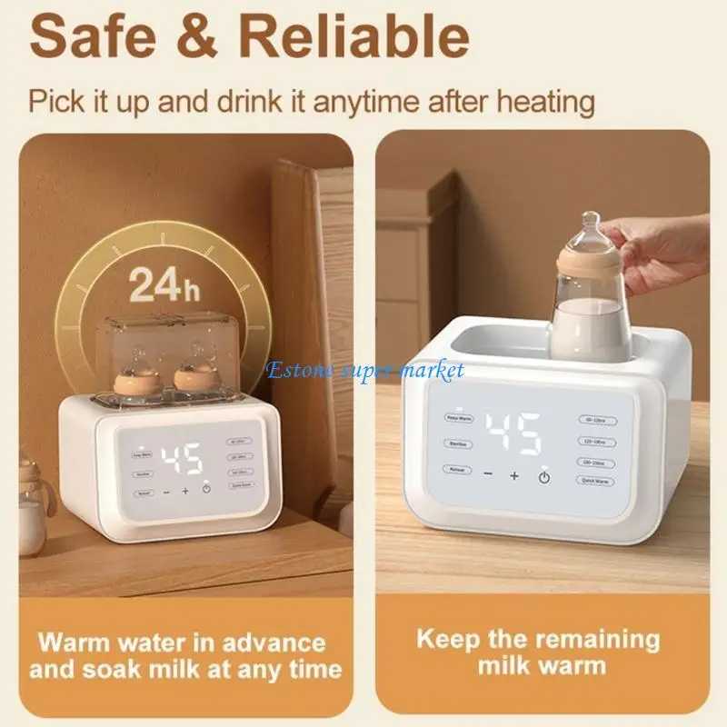 090B Family Friendly คู่เครื่องอุ่นขวดนม 280W ประสิทธิภาพสูงเครื่องอุ่นนมทารกสำหรับหลายทารก Feeding ความต้องการ