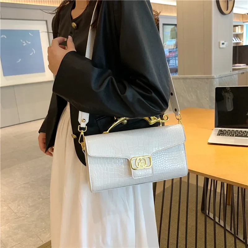 Mini bolsos cruzados con patrón de piedra para mujer, bolsos de mano superior corta con asa, Mini bolso de cuero para teléfono, monedero de lujo para fiesta, moda 2024