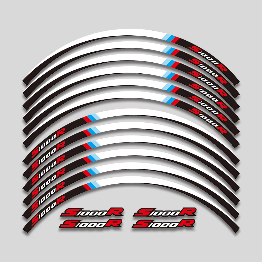 For BMW S1000R S 1000R 1000 s1000 r High quality motorcycle wheel decals waterproof Reflective stickers rim stripes