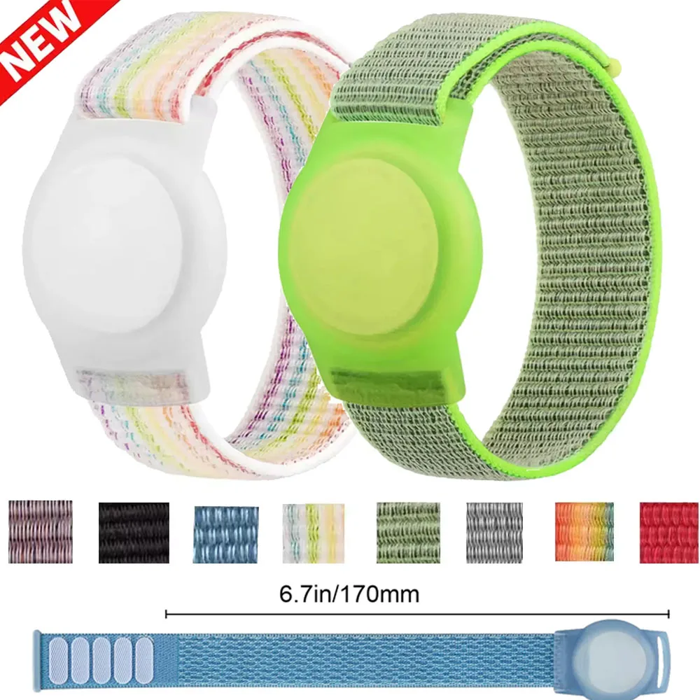 TPU Case+Nylon Loop Strap for Apple AirTag 2 Kids/Adults Location Tracker Wristband for AirTag 2 Change To Bracelet Accessories
