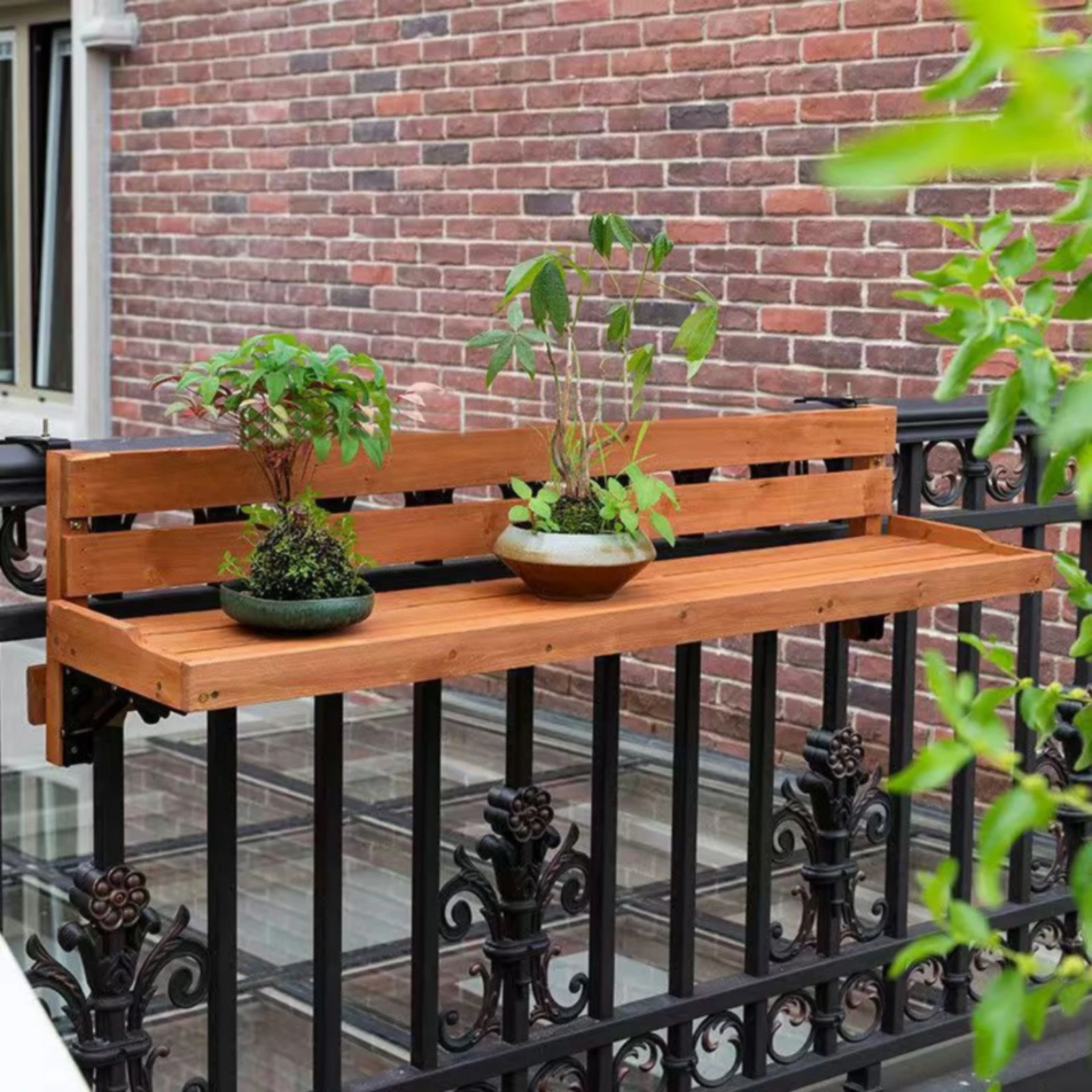 Balcony Railing Table Slim Hanging Balcony Table Long-Lasting Sturdy for Apartment Dwellers, Small Areas