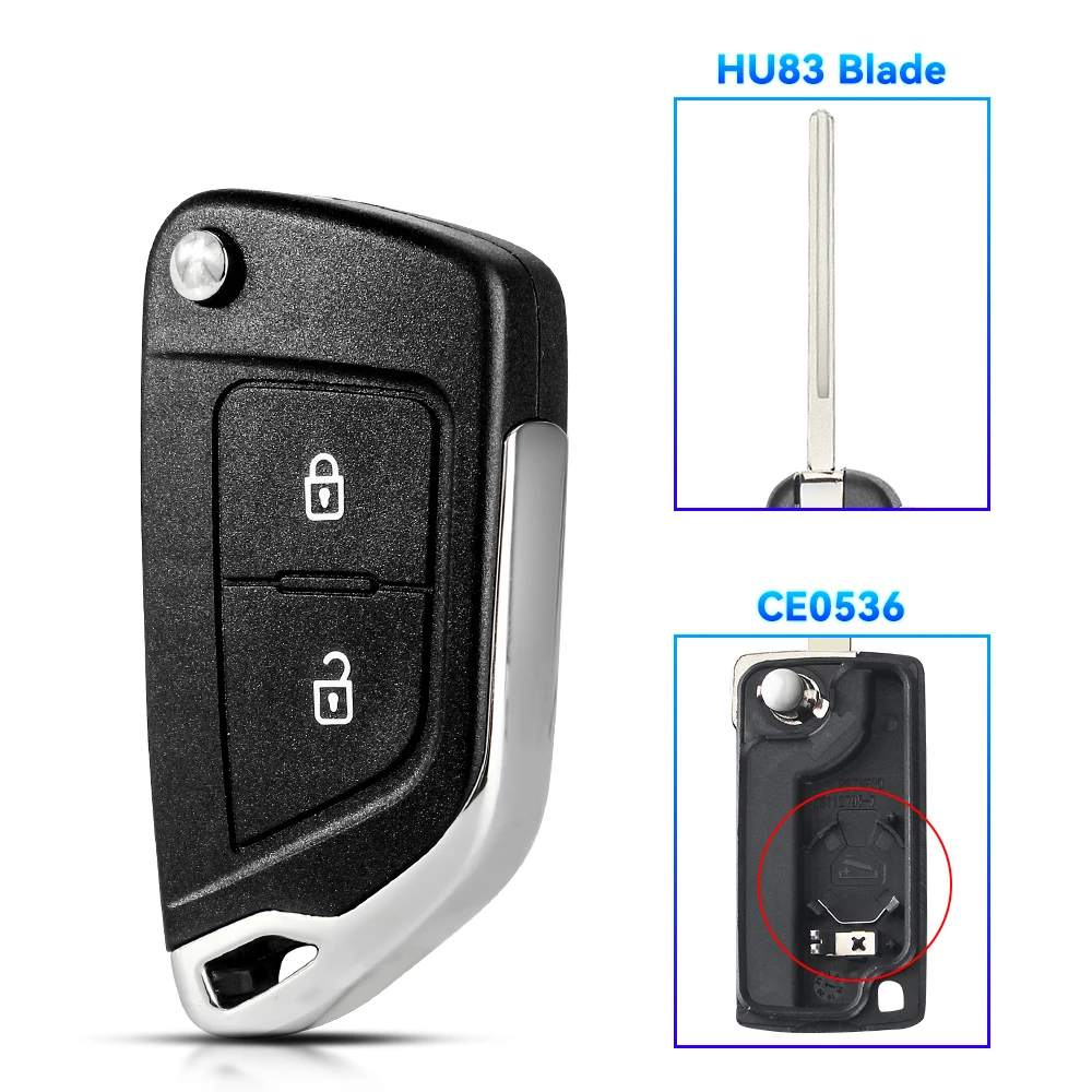 KEYYOU CE0523/CE0536 Modifizierter Autoschlüsseletui für Peugeot 306 407 Partner für Citroen C2 C4 C5 C6 C8 Berlingo Picasso
