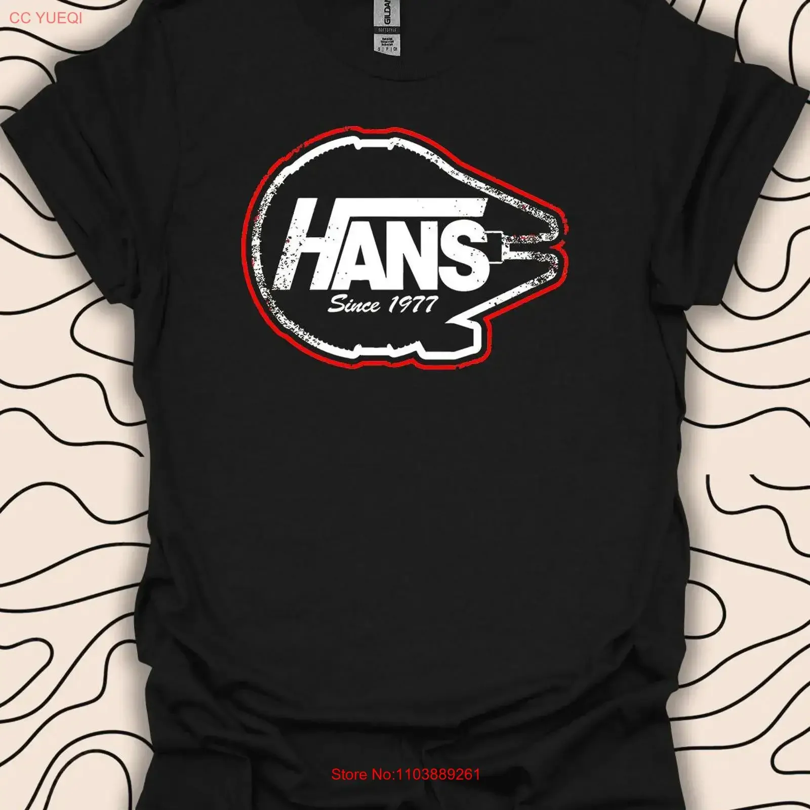 HANS Logo T Shirt Style vintage Look classique pour les fans 1760PC vintage lavé vêtements de créateur doux unisexe confortable graphique