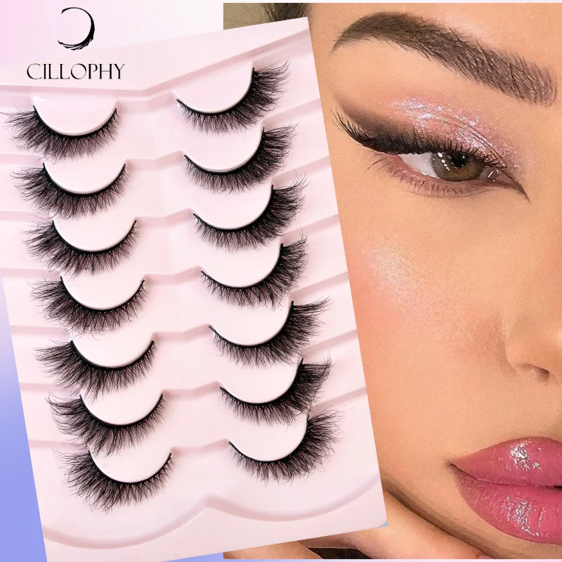 New Cat-Eye Mink Eyelashes Curled Winged Natural Realistic Messy End Eye Elongated Thick False Eyelashes Soft Fake Eyelashes