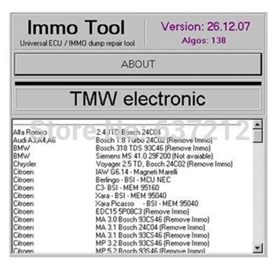 ECU Immo Tool V26.12.2007 26 Repair Software Immobilizer Software  + Unlocked Keygen + Nitro