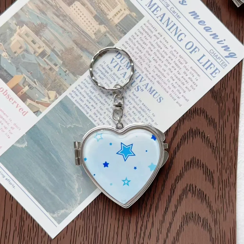 Acrylic Panel Keychain Heart Shaped Split Key Ring Keychain Pendant Cute Ins Style Alloy Hardware Key Ring Couple Gift