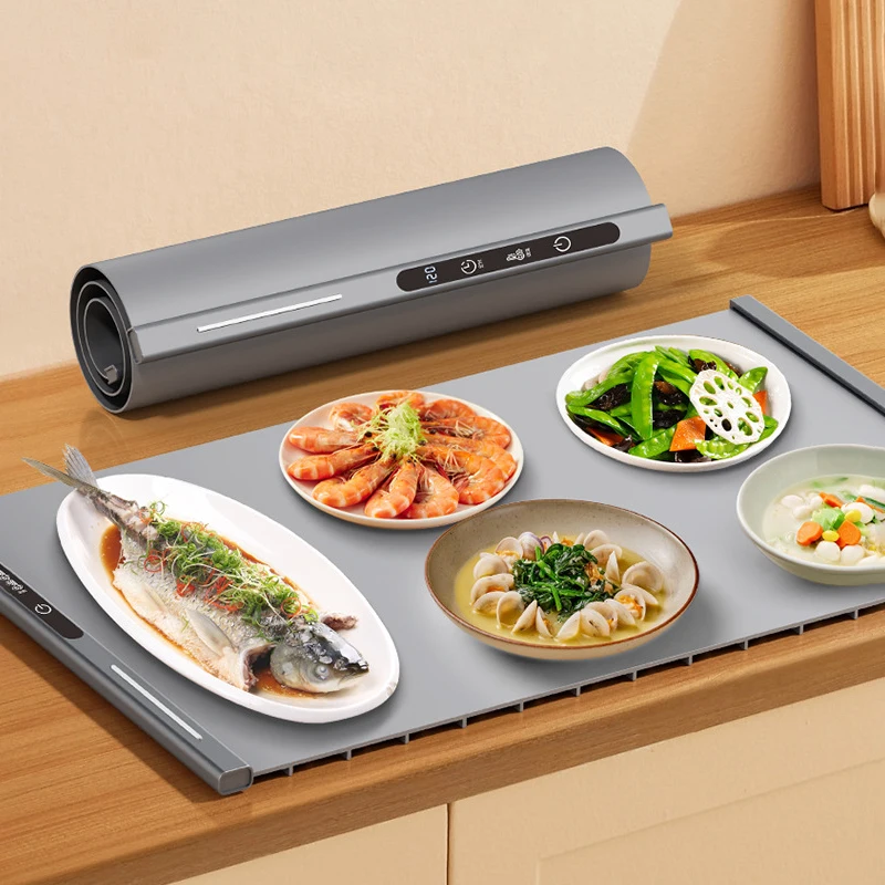 300W Food Warmer 10 Second Rapid Heating 8 Level Adjustable Temperature Constant Warmth for Milk Dishes 8h Timed Keep-Warm