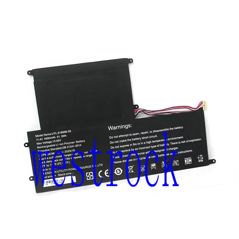 Westrock Original 4500mAh  11.4V  Laptop  Battery UTL-516698-3S 516698-3S 10pins 7Lines