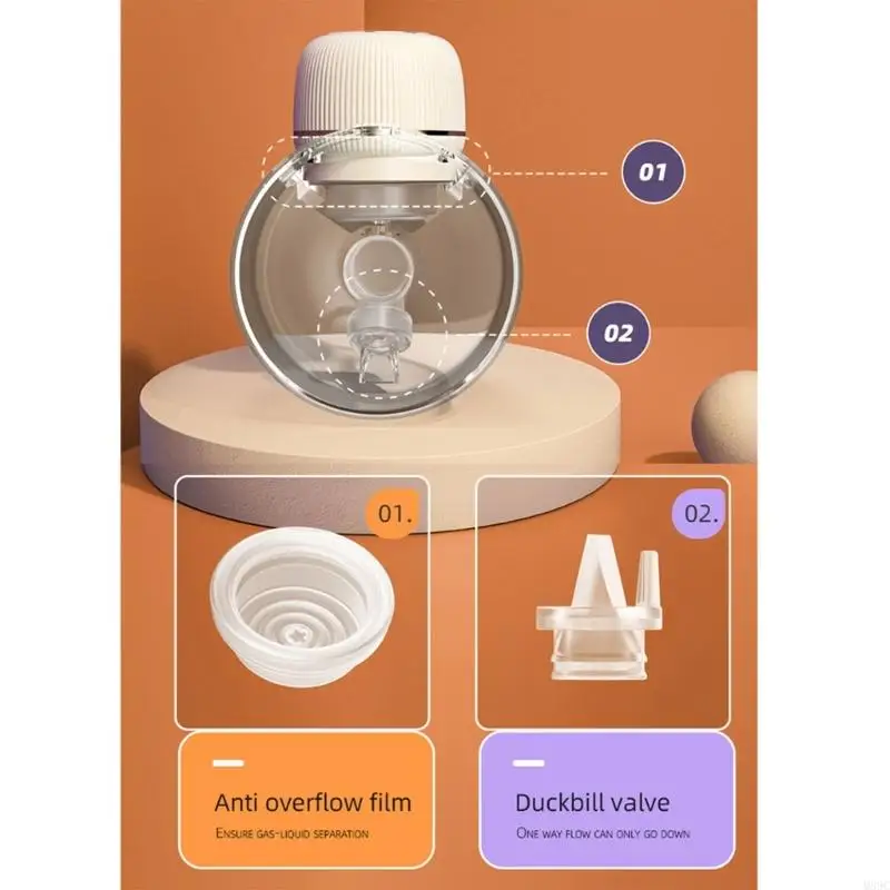 M89C 자동 유방 펌프 전기 모유 펌프 효율적인 흡입 웨어러블 웨어러블 펌프 조절 가능한 9 속도 저음 우유 펌프