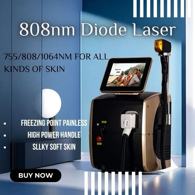 Portable 808 3wave Diode Laser Hot Sales Ice Platinum Painless Whole Body Permanente Epilation Equipment