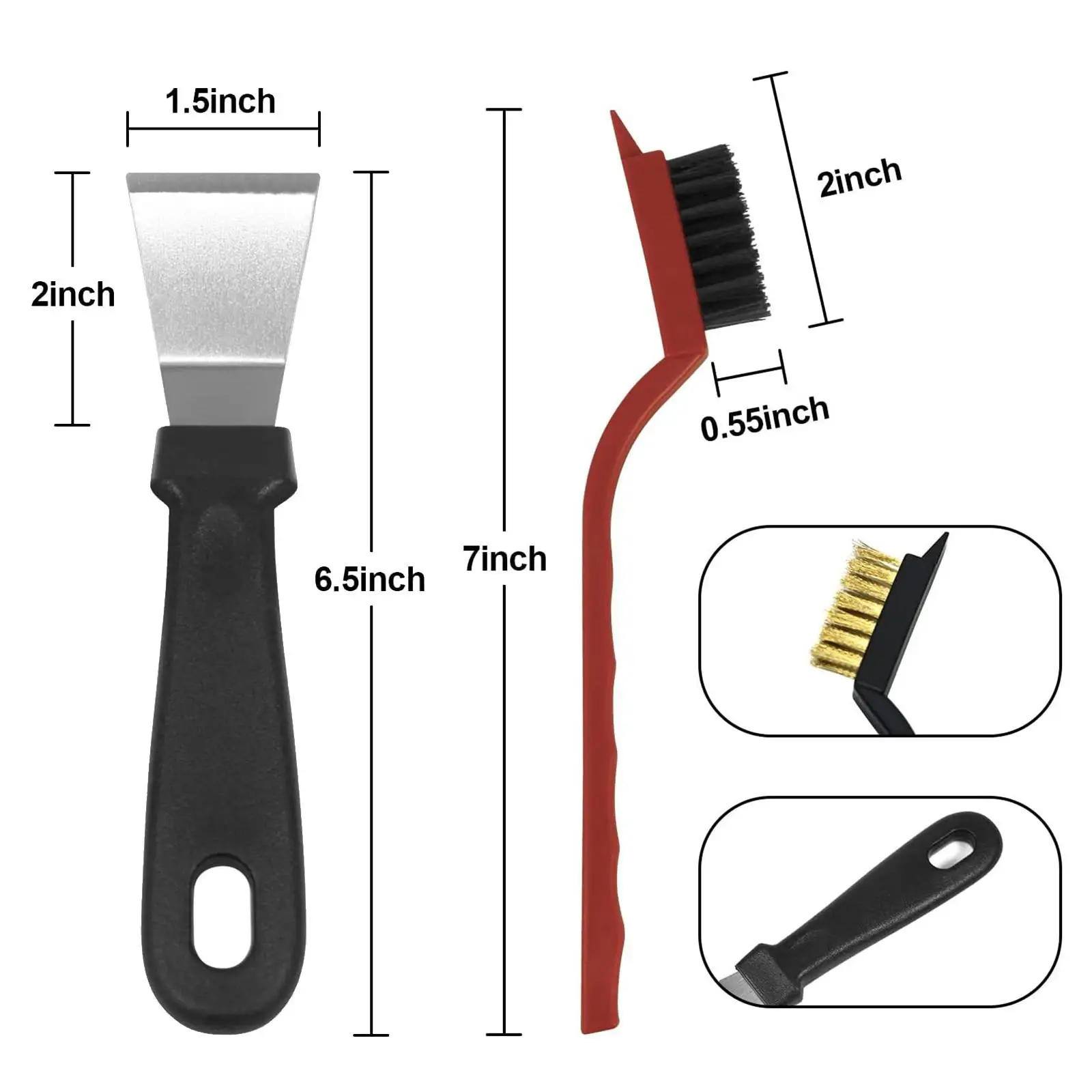 5 Pieces Wire Brush Set Scraper Tool for Dirt Paint Scrubbing Removal Deep