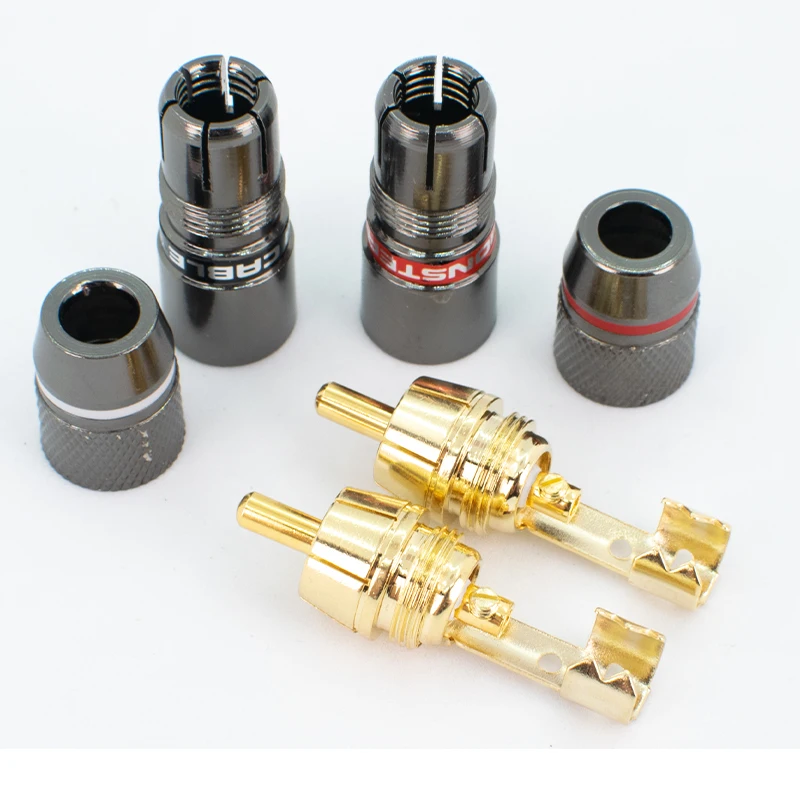 ▲High-quality 24K Gold Plated Pure Copper Zinc Alloy Monster RCA Plug Connector Audio Connector Power Speaker Plugs Connector