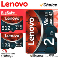Lenovo Original Memory Card 1TB 2TB Micro TF SD Card 256GB 512GB TF Card Cartao De Memoria 128GB For Camera Surveillance Devices