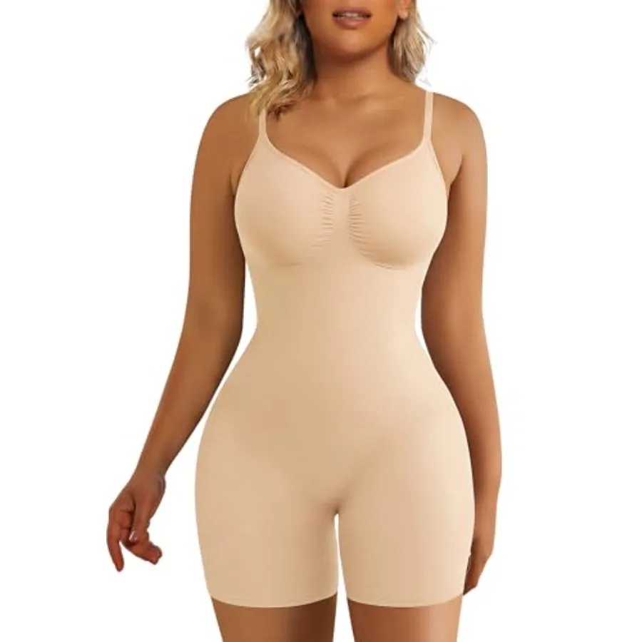 Shapewear for Women Tummy Control Bodysuit Mid Thigh Body Shaper Shorts for a Lifted Look