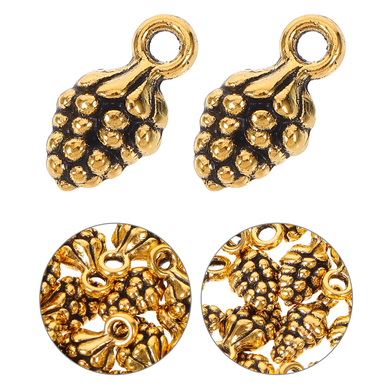 

100Pcs Alloy Pine Cone Pendant Charm Vintage DIY Jewelry Making Supplies for Necklace Bracelet Earrings Keychain Creative Gifts