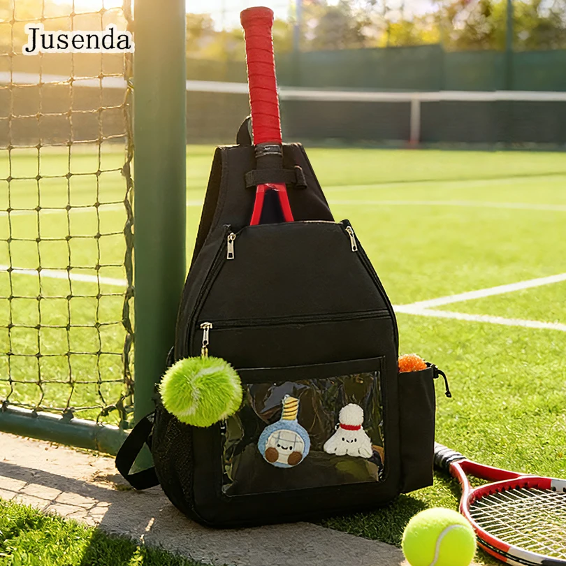 

Tennis Racket Backpack Crossbody Gym Bag Holds 2 Rackets Badminton Large Capacity Sport Bag Waterproof Multifunction Racket Bag