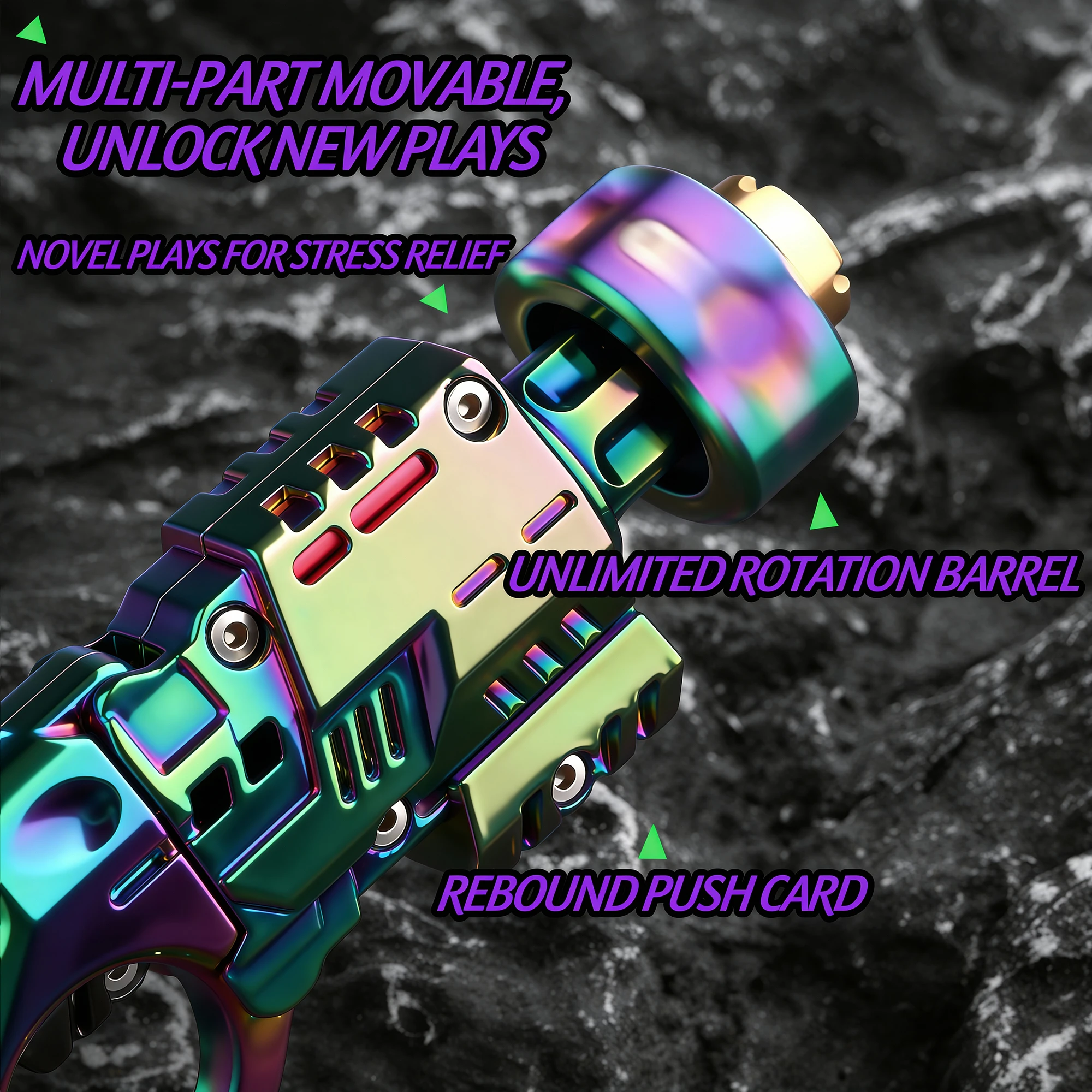 Metalowy pistolet zabawka redukujący ciśnienie. Nowatorska zabawka, która toczy się popularą siecią sławą, to mała zabawka w kształcie pistoletu, który można strzelać z niego. Metalowy EDC